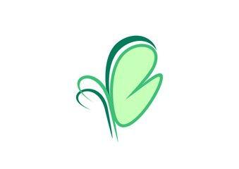 Green B Logo - butterfly logo, beauty green butterfly symbol icon design vector ...