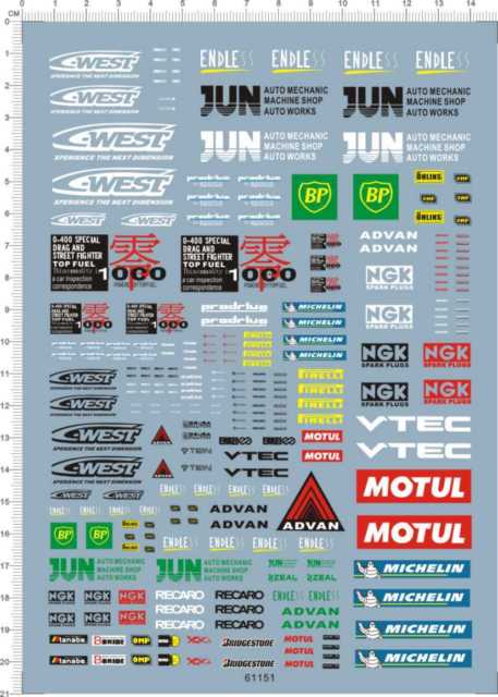 Different Car Logo - All Different Scale Size Racing Car Logo Markings Model Kit Water ...