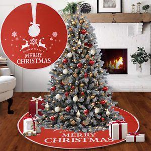 Christmas Tree and a Red S Logo - 90/120cm Christmas Tree Skirt Red Base Floor Mat Cover Xmas Party ...