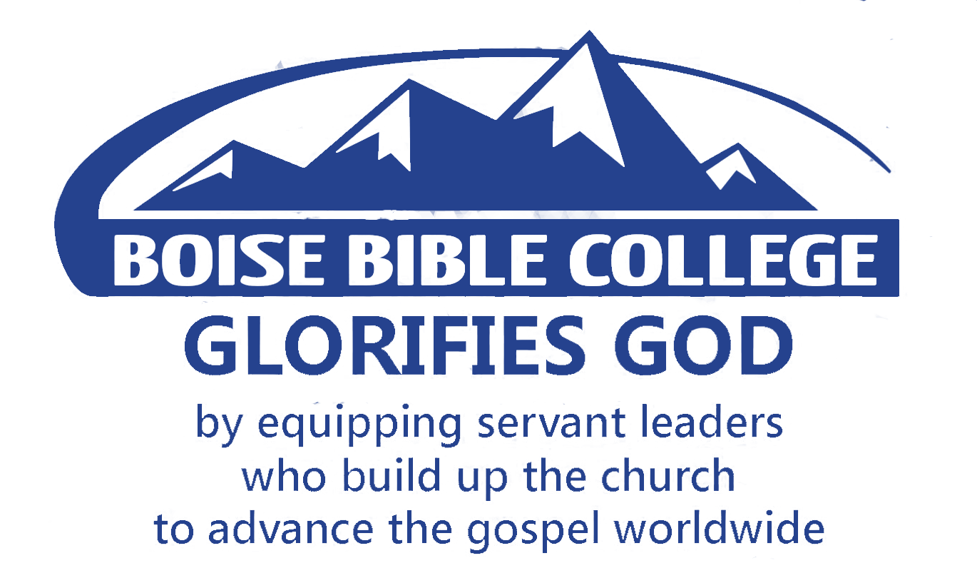 White and Blue College Logo - Mission and Vision. Boise Bible College