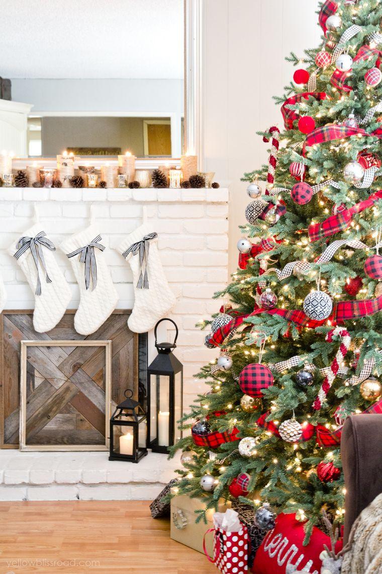 Christmas Tree and a Red S Logo - Christmas Home Tour 2015 - Yellow Bliss Road