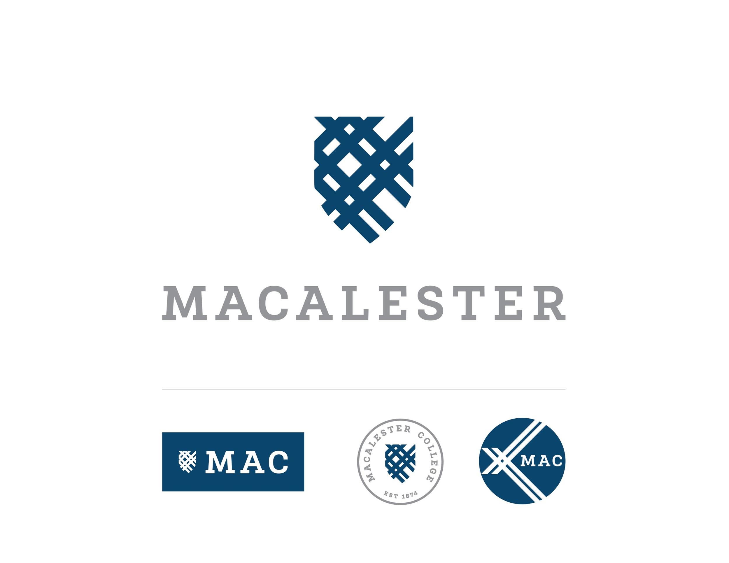 White and Blue College Logo - Macalester College Brand Identity Show MN 2018 Winners