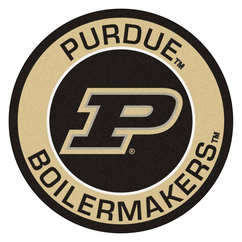 Purdue Logo - FANMATS NCAA Purdue University Suede 2 ft. x 2 ft. Round Area Rug