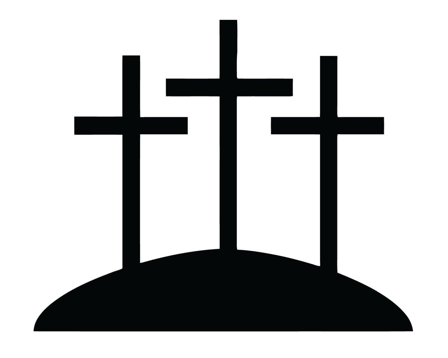 Three Crosses Logo - Three Crosses Decal 3 Crosses Sticker Christian 3 Cross | Etsy