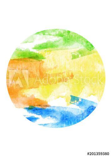 Blue Green Yellow Red Logo - Abstract watercolor multicolored background, logo. Watercolor ...