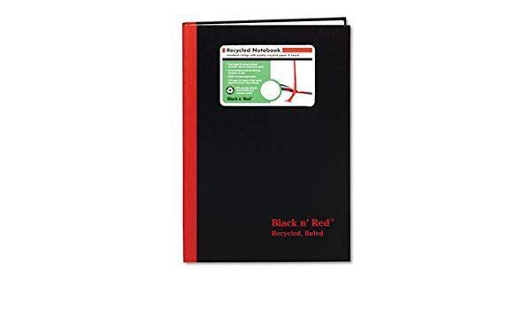 Black N Red and White Logo - Black n' Red Recycled Casebound Notebook, Ruled, 8.25 x 11.75 Inches