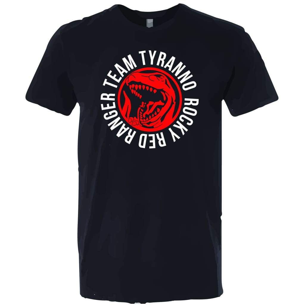 Black N Red and White Logo - suciowear.com - ROCKY RED RANGER/TEAM TYRANNO CIRCLE TEE Black/White ...