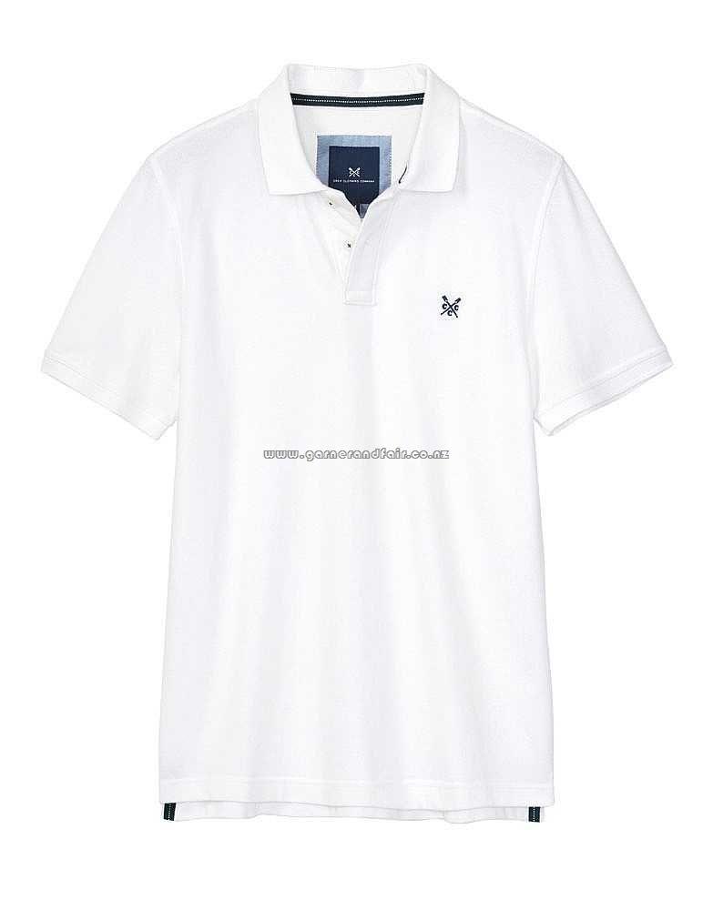 White and Blue Clothes Logo - NZ$37. Crew Clothing Polo Shirts. Mens Classic Pique Polo White