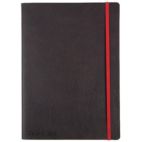 Black N Red and White Logo - Soft Cover B5 Notebook Black 144 Pages Black n Red - HuntOffice.co.uk