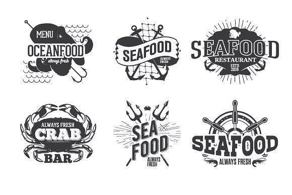 Seafood Logo - 12 Seafood Labels and Logos ~ Logo Templates ~ Creative Market