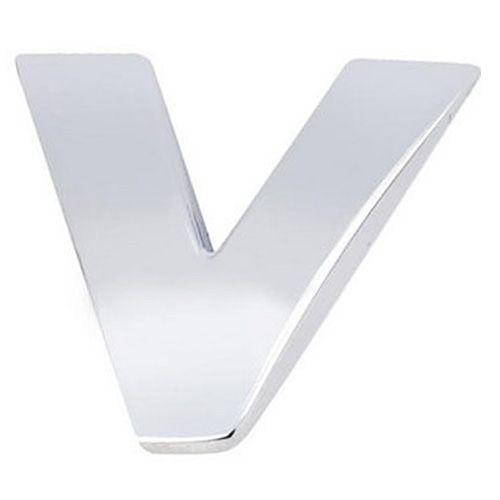 Silver V Logo - 3d DIY Metallic Alphabet Sticker Car Emblem Letter Badge Decal F1o1 ...