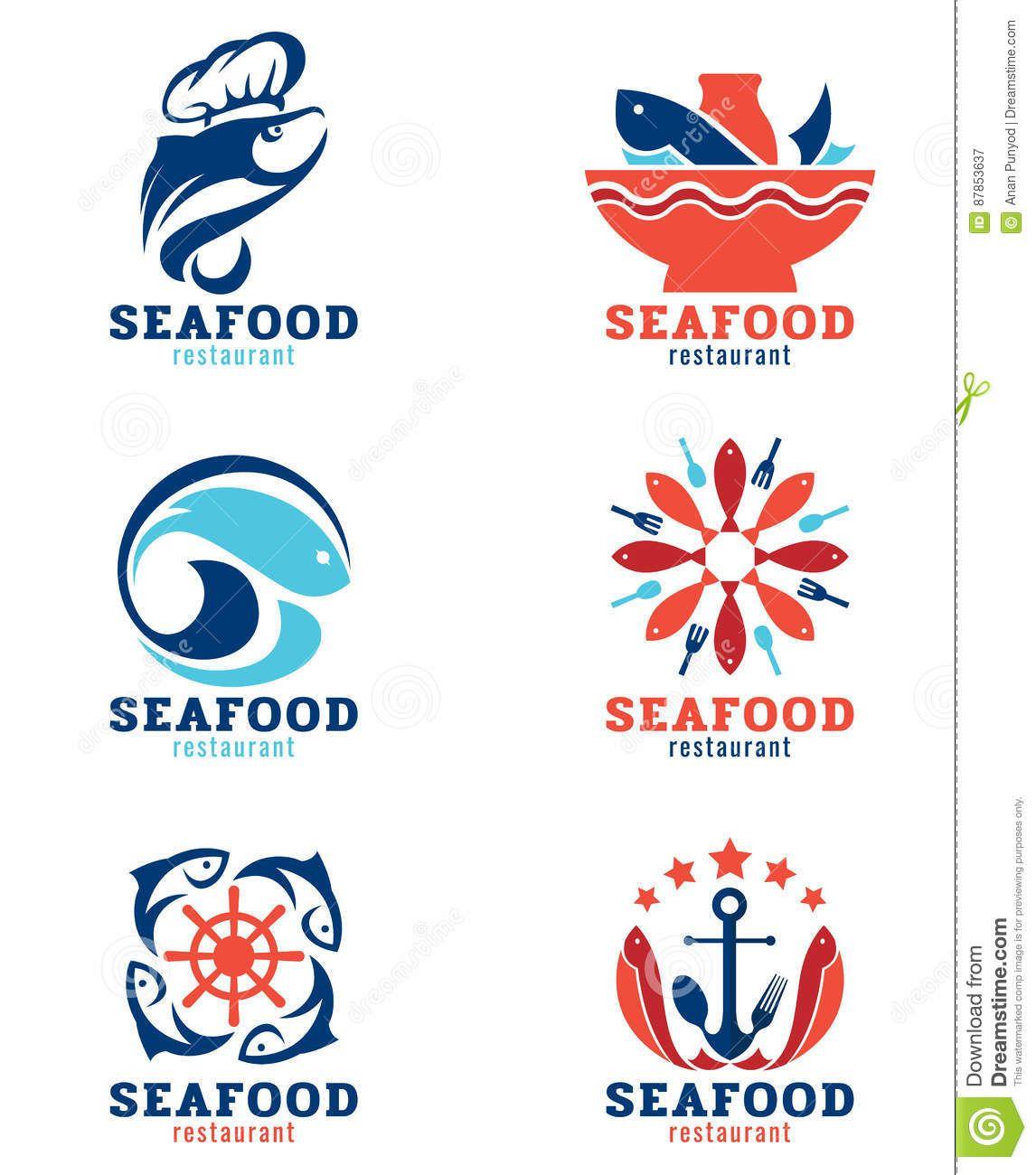 Seafood Logo - Seafood Restaurant And Fish Logo Vector Set Design Stock Vector ...