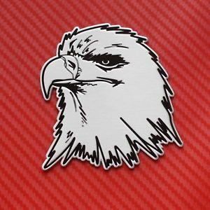 Red Hawk Head Logo - Eagle Hawk Head Shape Metal 3D badge Decal Emblem Decor Sticker