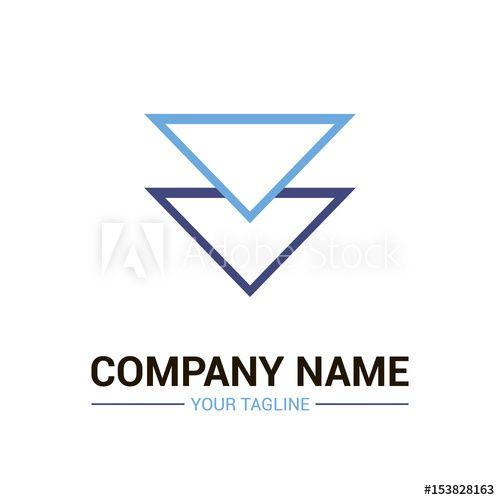 Two Triangle Logo - Vector logo template for corporate identity. Two triangles are in ...
