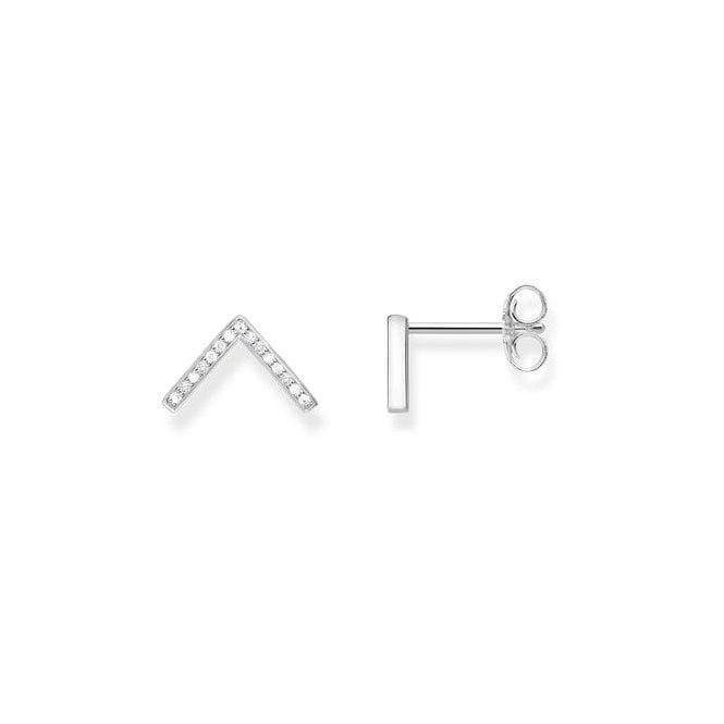 Silver V Logo - Thomas Sabo Classic Silver V Earrings H1995-051-14