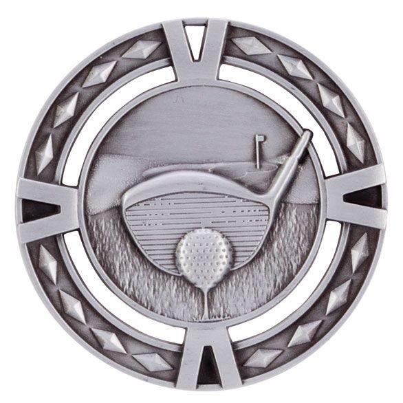Silver V Logo - V-Tech Golf Medal - MM1032 | Impact Trophies