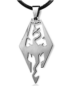 Silver V Logo - The Elder Scrolls V: Skyrim Dragonborn Silver Logo Cosplay Necklace ...