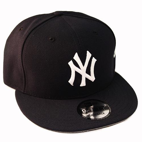 Navy White Logo - New Era New York Yankees Snapback Hat Navy White Logo Basic Cap Made