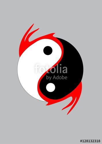 Dragon Wings Logo - Combination of dragon wings and Yin Yang symbol. Vector for logo