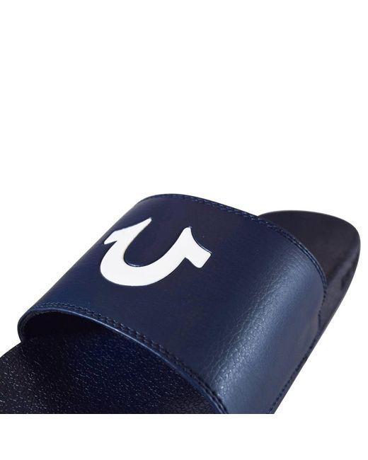 Navy White Logo - True Religion Navy White Logo Sliders In Blue For Men