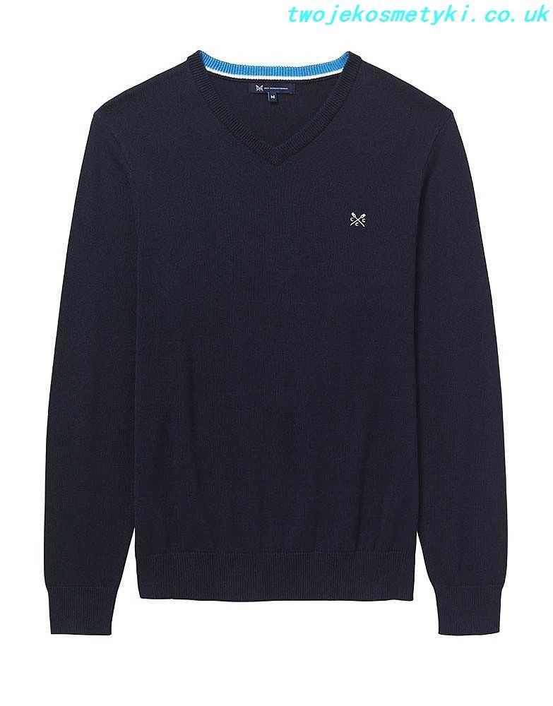 Navy White Logo - Men's Foxley V-neck Jumper Navy (white logo) 2018 New