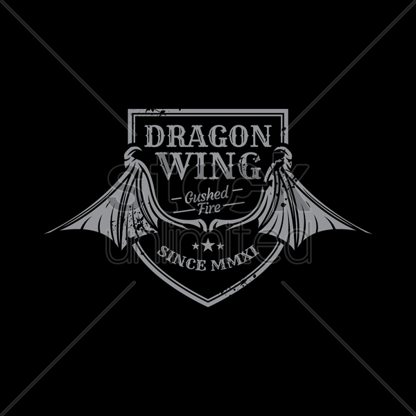 Dragon Wings Logo - Dragon wing emblem Vector Image - 1798055 | StockUnlimited