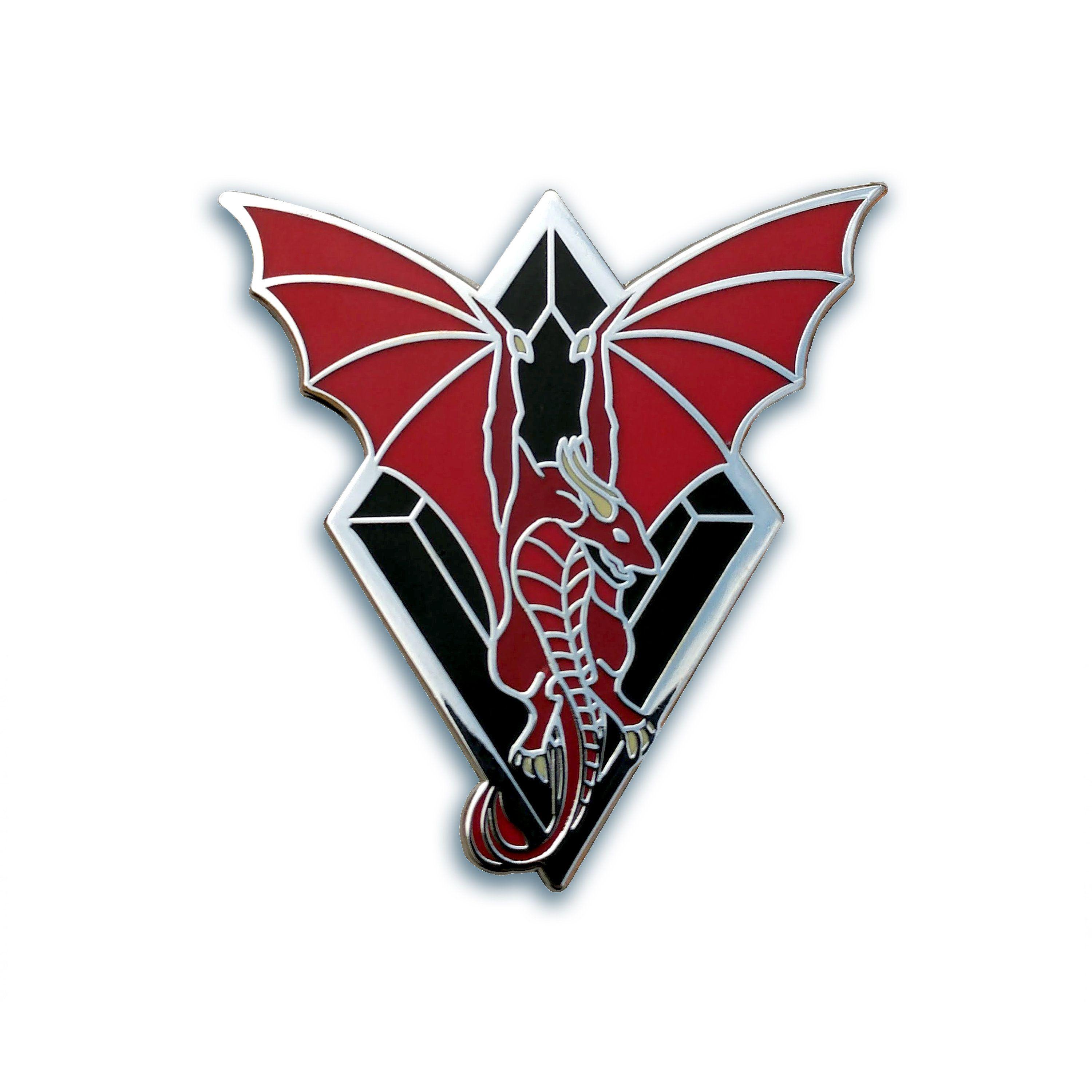 Dragon Wings Logo - Flying Dragon Hard Enamel Pin, Wyvern Pin, Fantasy Pin, Dragon ...