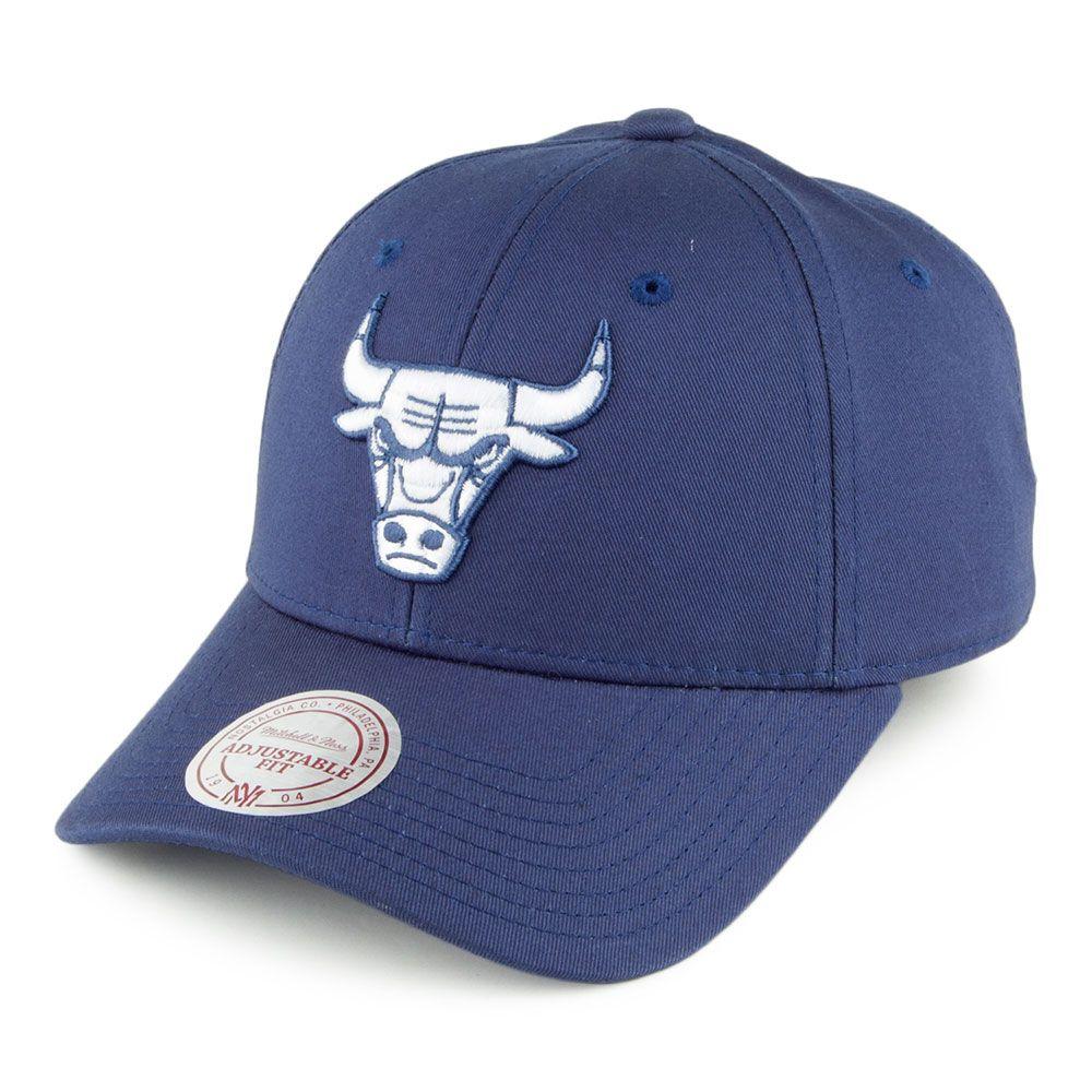 Navy White Logo - Mitchell & Ness Chicago Bulls Baseball Cap Logo Low Pro With