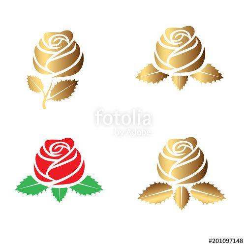 Red and Green Flower Logo - Beauty rose logo, sign, symbol for beauty salon, spa salon, beauty