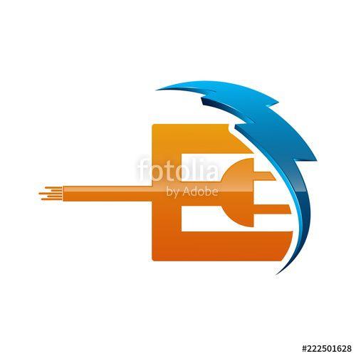 Orange Colored Company Logo - Initial letter E logo template colored blue and orange electric ...