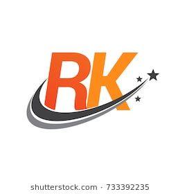 Orange Colored Company Logo - initial letter RK logotype company name colored orange and grey