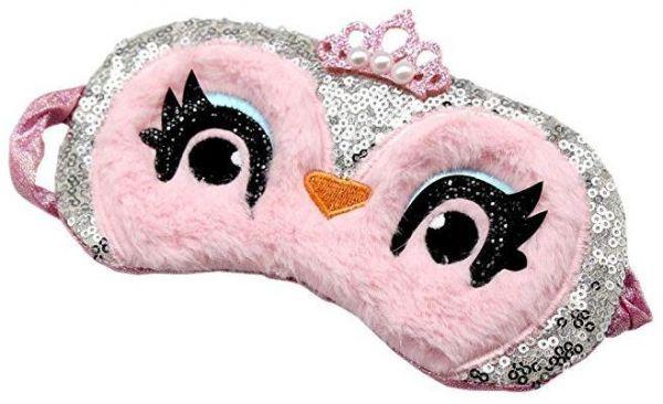 Travel Owl Eye Logo - Sequins Owl Eye Pink Mask Sleeping blindfold for Travel Home Office