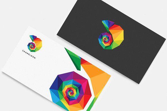 Multi Colored Brand Logo - Multicolored Chameleon logo mark ~ Logo Templates ~ Creative Market