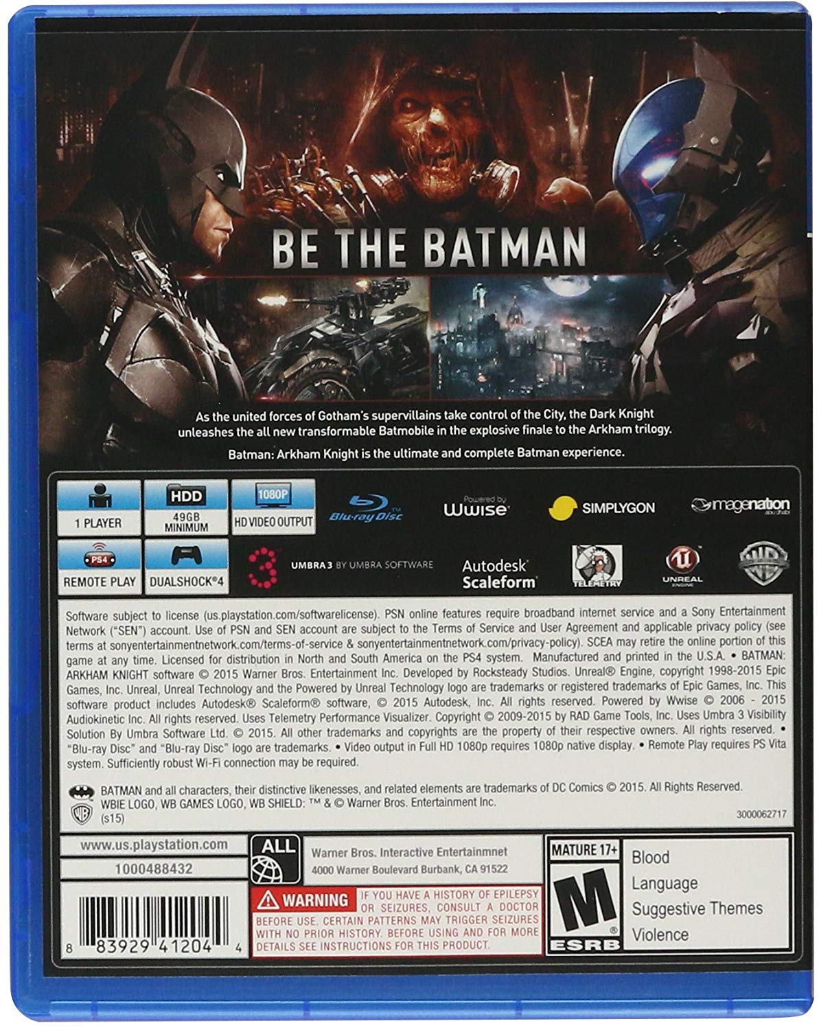 Batman Arkham 4 Logo - Amazon.com: Batman: Arkham Knight - PlayStation 4: Whv Games: Video ...