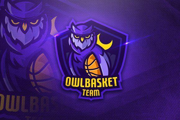 Owl Mascot Logo - Owl basket Team-Mascot & Esport Logo ~ Logo Templates ~ Creative Market