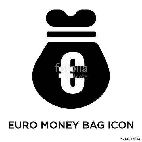 Money Bag Logo - Euro money bag icon vector sign and symbol isolated on white ...