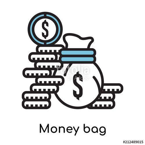 Money Bag Logo - Money bag icon vector sign and symbol isolated on white background ...