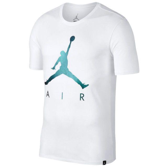 Blue Jumpman Logo - Jordan Jumpman Logo T Shirt Sz XL X Large White Iridescent Green