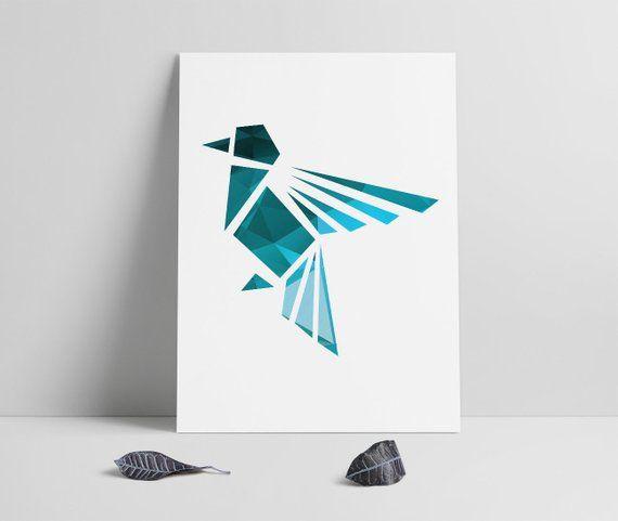 Geometric Bird Logo - Printable file Polygon Bird Geometric bird print Geometry | Etsy