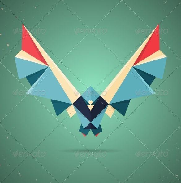 Geometric Bird Logo - Awesome Geometric Bird Art PSD, Vector EPS, PNG Format