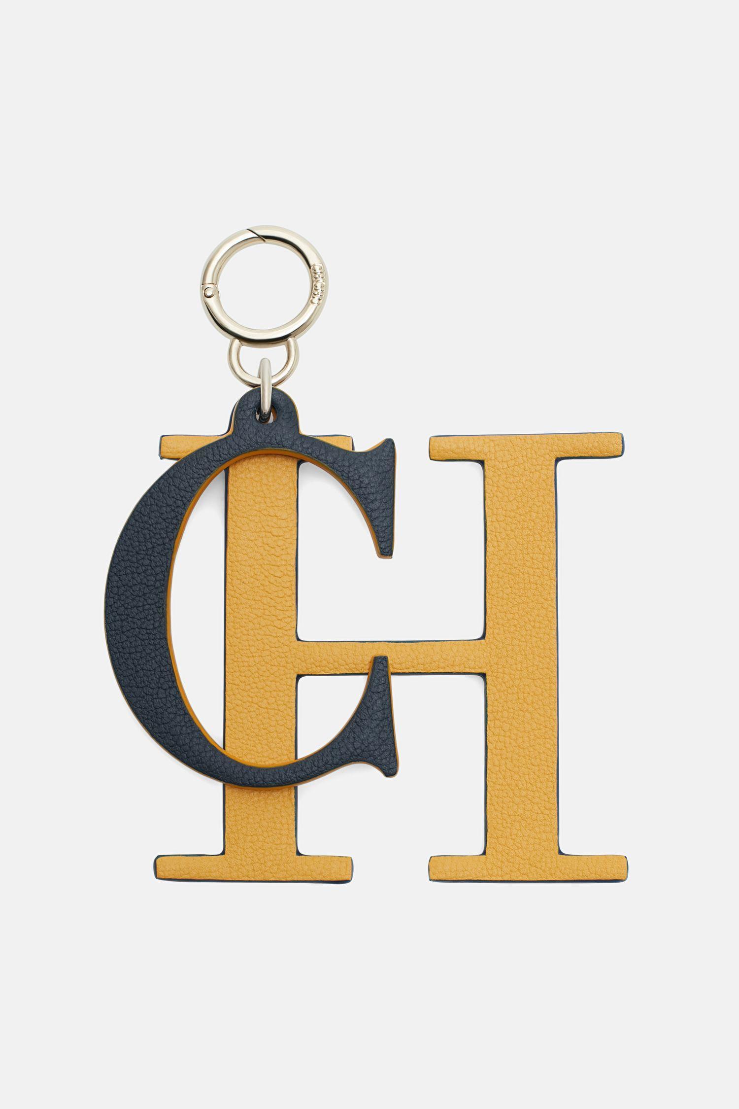 Carolina Herrera Logo - NAVY/YELLOW CH leather bag charm - Charms de CH Carolina Herrera ...