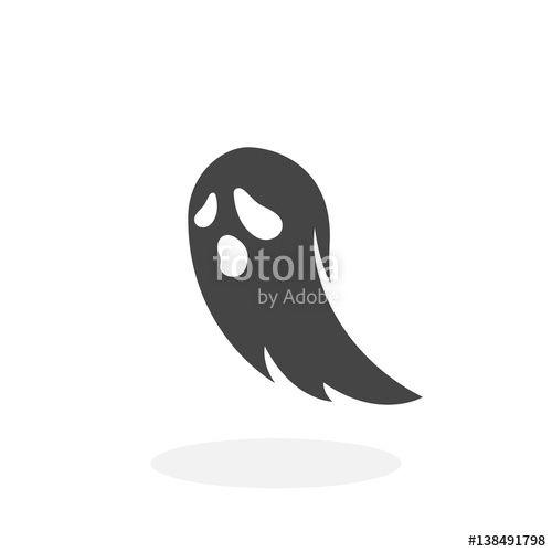 White Ghost Logo - Ghost Icon. Vector logo on white background