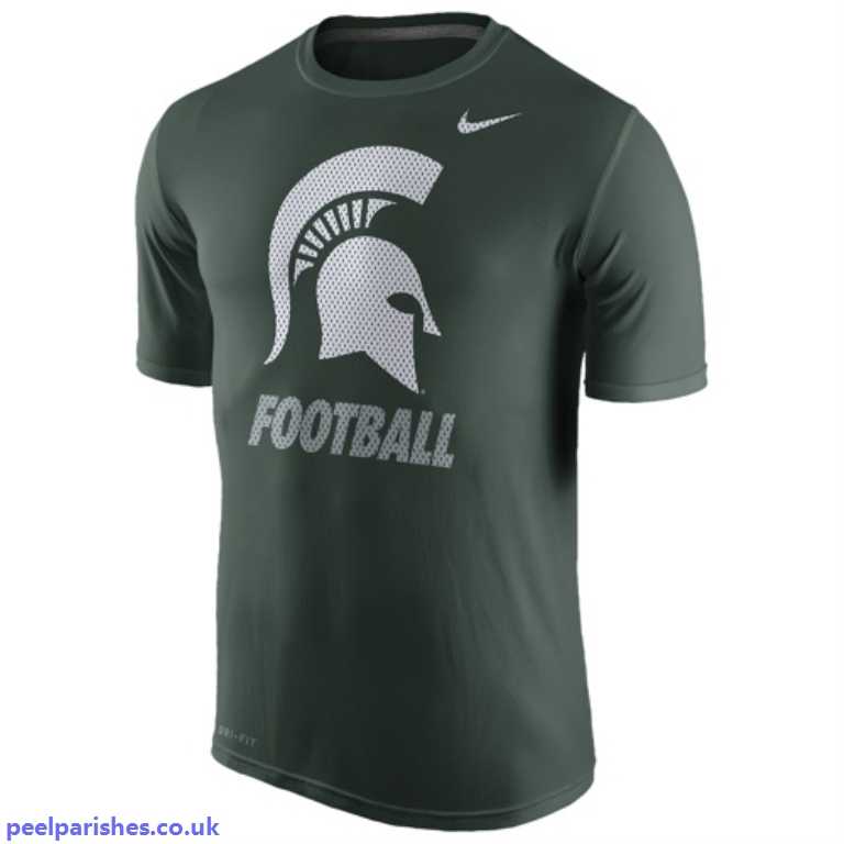 Green Football Logo - Green Nike Men's Football Football T Shirt College Dri Fit Logo