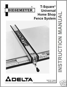 Biesemeyer T-Square Logo - Delta Biesemeyer TSquare Universal Fence System Manual | eBay