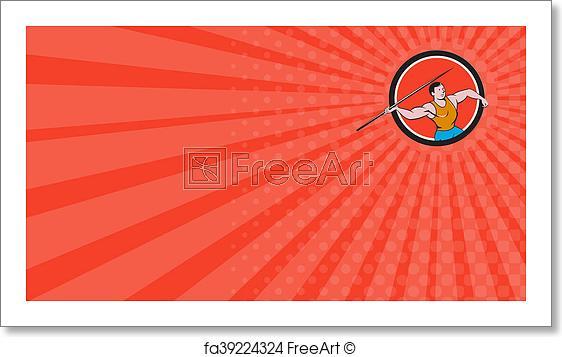 Kangaroo Red Circle Inside Logo - Free art print of Business card Javelin Throw Track and Field Circle