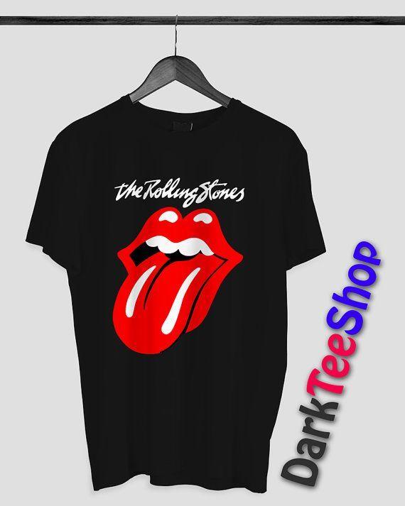 English Rock Band Logo - The Rolling Stones English rock band Logo Shirt Black and White