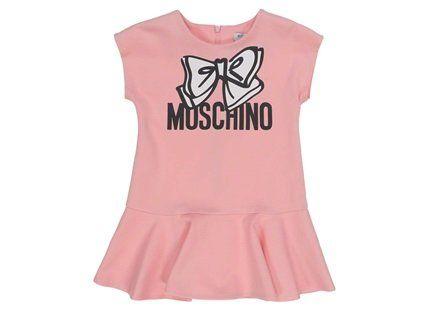 Pink Girl Logo - Moschino Baby Girls Logo & Bow Dress