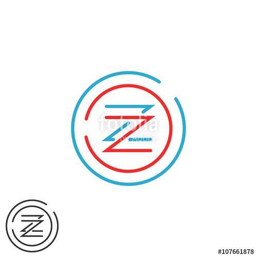 Blue Circle Z Logo - Hipster letter Z logo monogram, creative circles frame business card