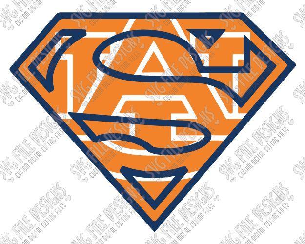 Tiger Superman Logo - University of Auburn Tigers Superman Logo SVG Cut File Set for ...