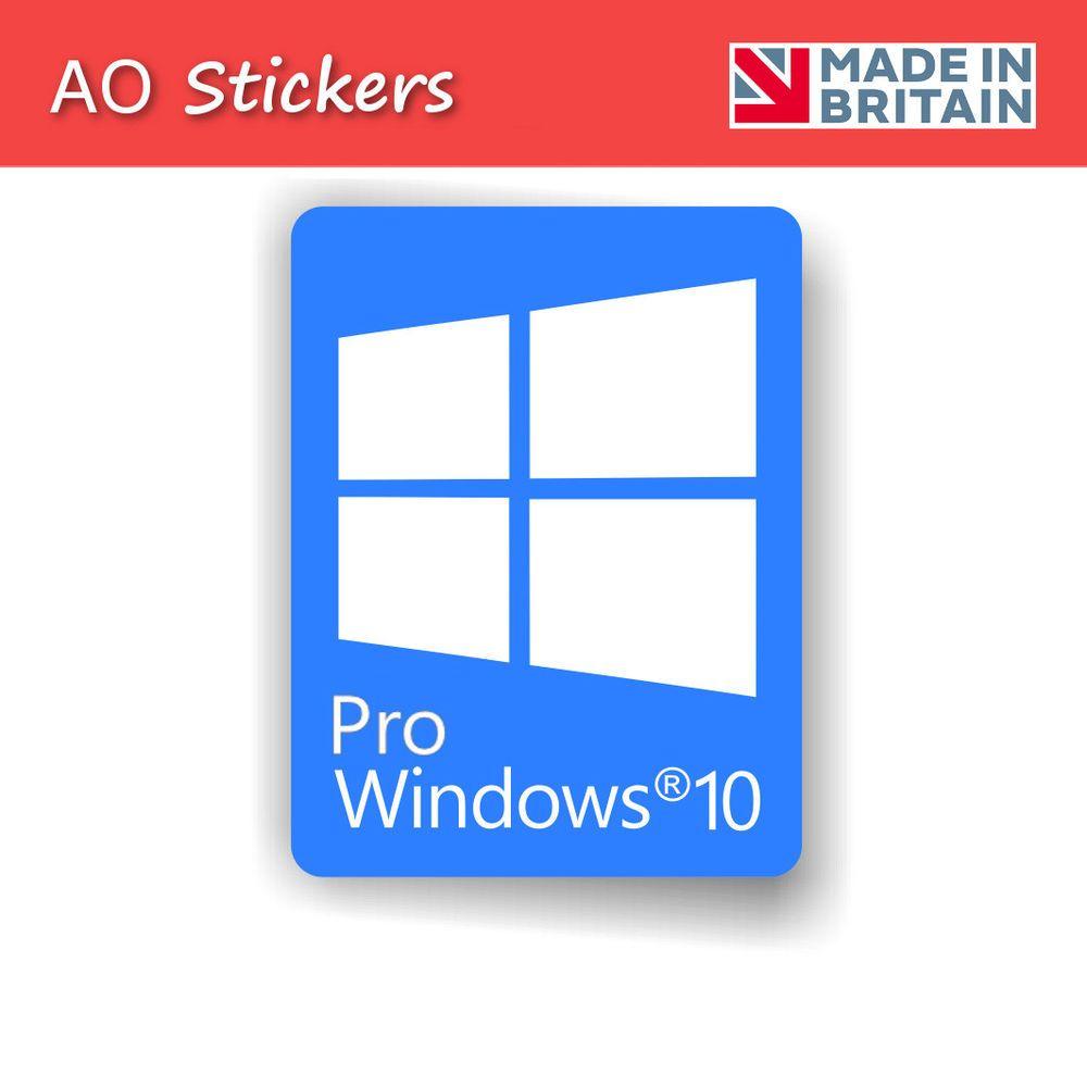 Blue Rectangle Logo - 5 10 20 Windows 10 Pro Blue logo vinyl label sticker badge